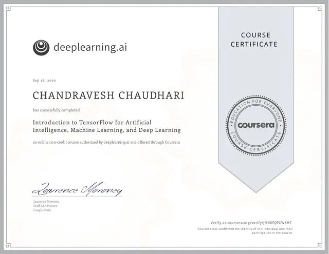 TensorFlow Developer Professional Certificate (DeepLearning.AI)